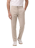 Broek van scheerwol, zijde en linnen (Loro Piana-stof) | MODEL | FULL_WIDTH | Beige
