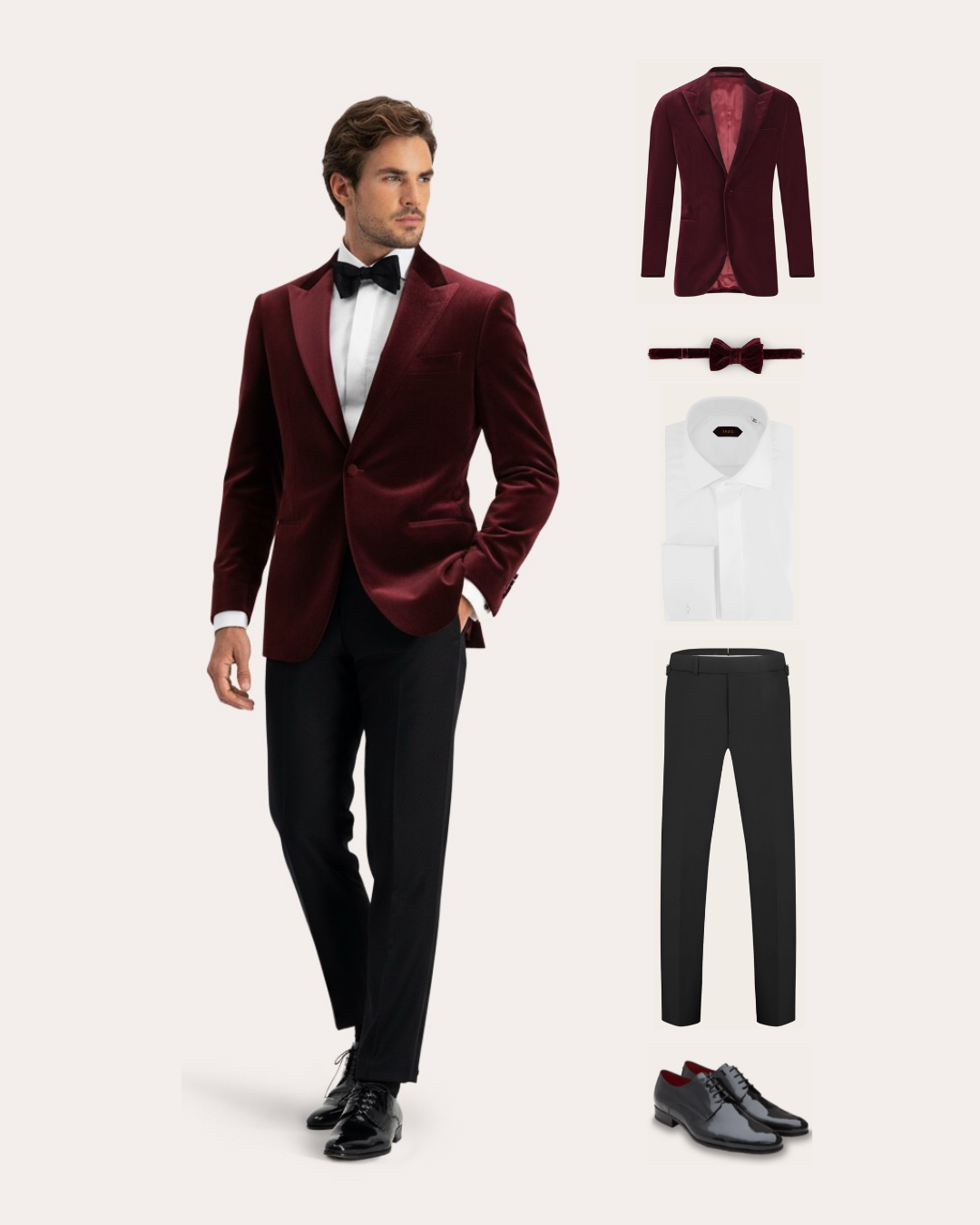 Velvet Tuxedo set | FULL_WIDTH | Bordeaux