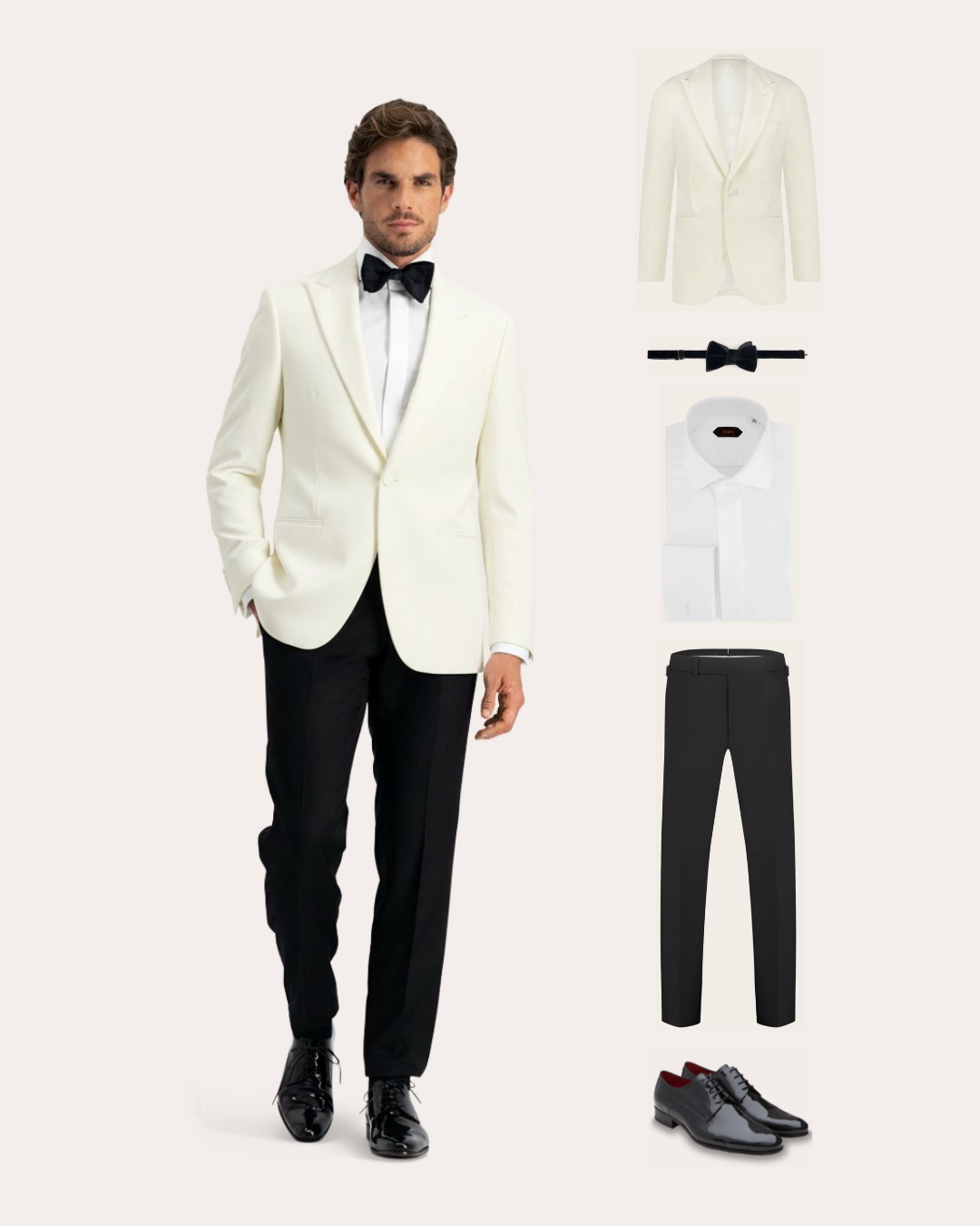 Velvet Tuxedo set | FULL_WIDTH | Off-white