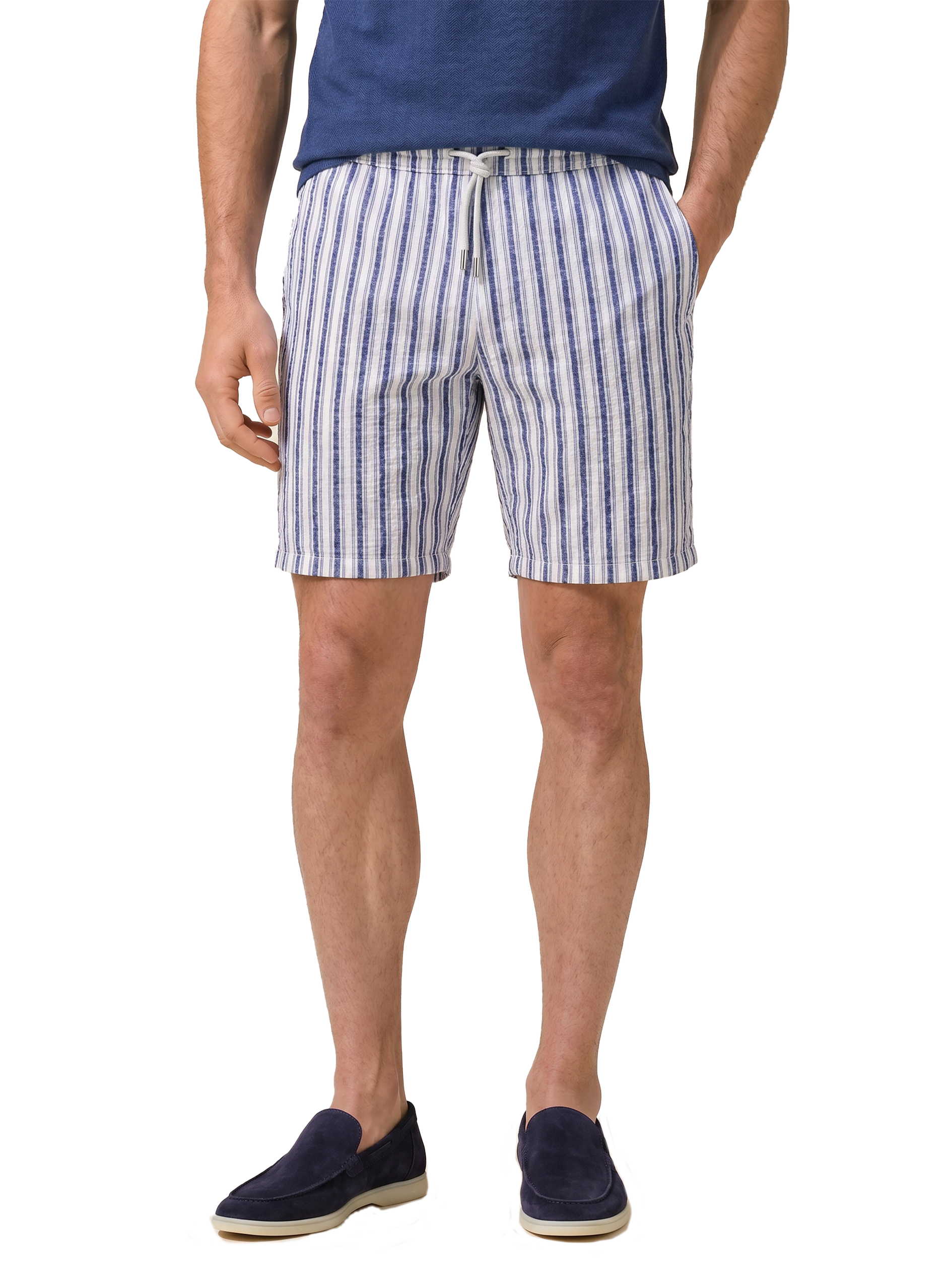 Gestreepte zwembroek | FULL_WIDTH | MODEL | Blauw