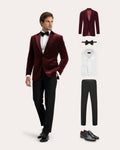 Velvet Tuxedo set | FULL_WIDTH | Bordeaux