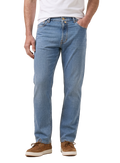 Sean straight leg jeans van katoen | MODEL | MID.BLAUW