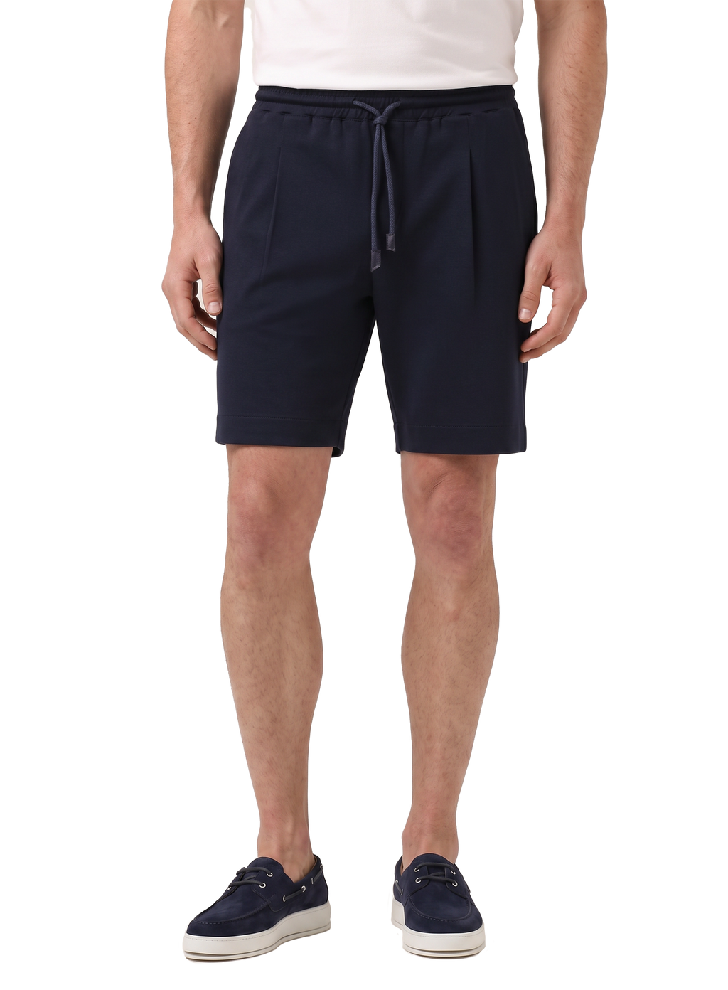 Korte broek met trekkoord van katoen | MODEL |  FULL_WIDTH | BLUE NAVY