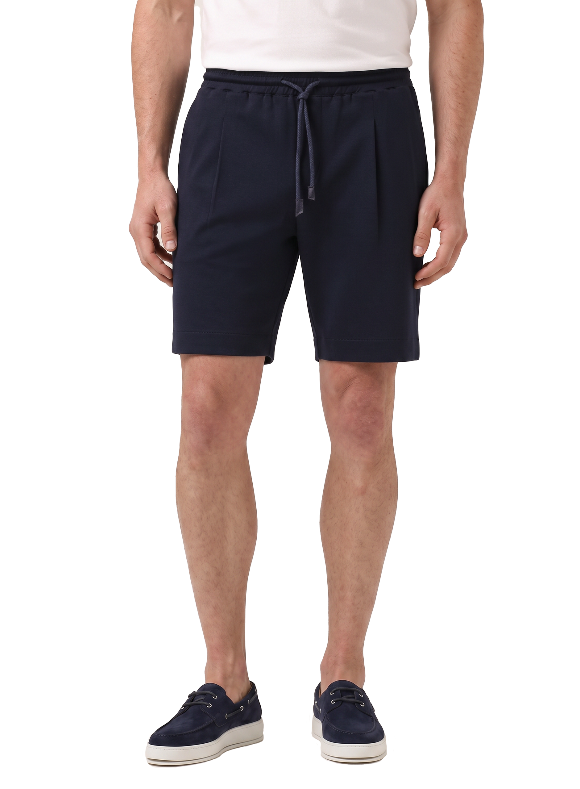 Korte broek met trekkoord van katoen | MODEL |  FULL_WIDTH | BLUE NAVY