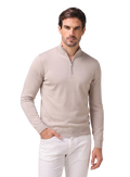 Half-zip trui van wol | MODEL | FULL_WIDTH | L.BEIGE
