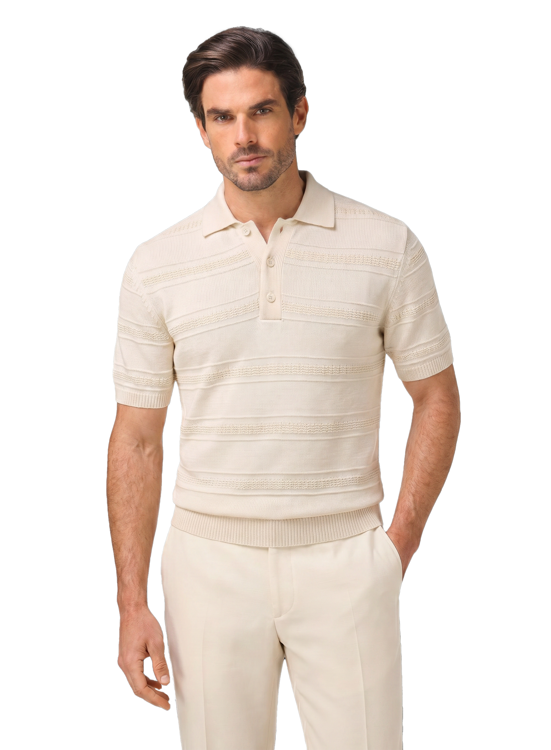 Knitted polo van katoen | MODEL | FULL_WIDTH | ROOM-WIT
