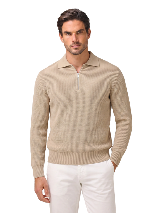  Half-zip trui van katoen | FULL_WIDTH | Beige