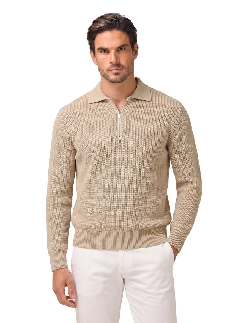 Half-zip trui van katoen