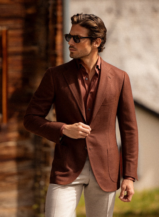 Handgemaakt jasje van Cashmere | FULL_WIDTH | Bruin