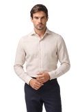 Gestreept overhemd van linnen | MODEL | FULL_WIDTH | Beige