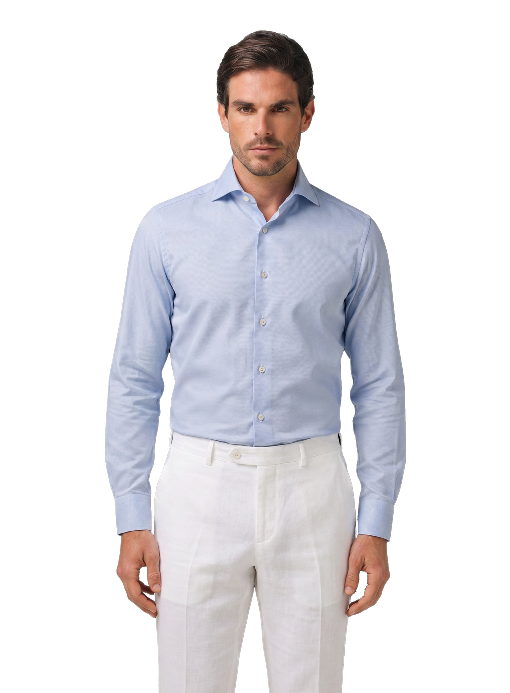Napoli overhemd van katoen | MODEL | FULL_WIDTH | L.Blauw