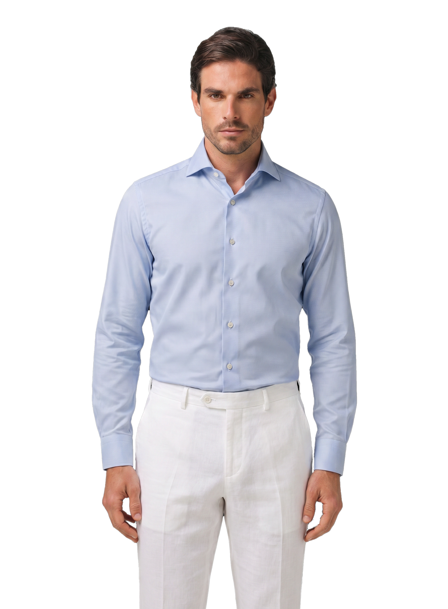 Napoli overhemd van katoen | MODEL | FULL_WIDTH | L.Blauw