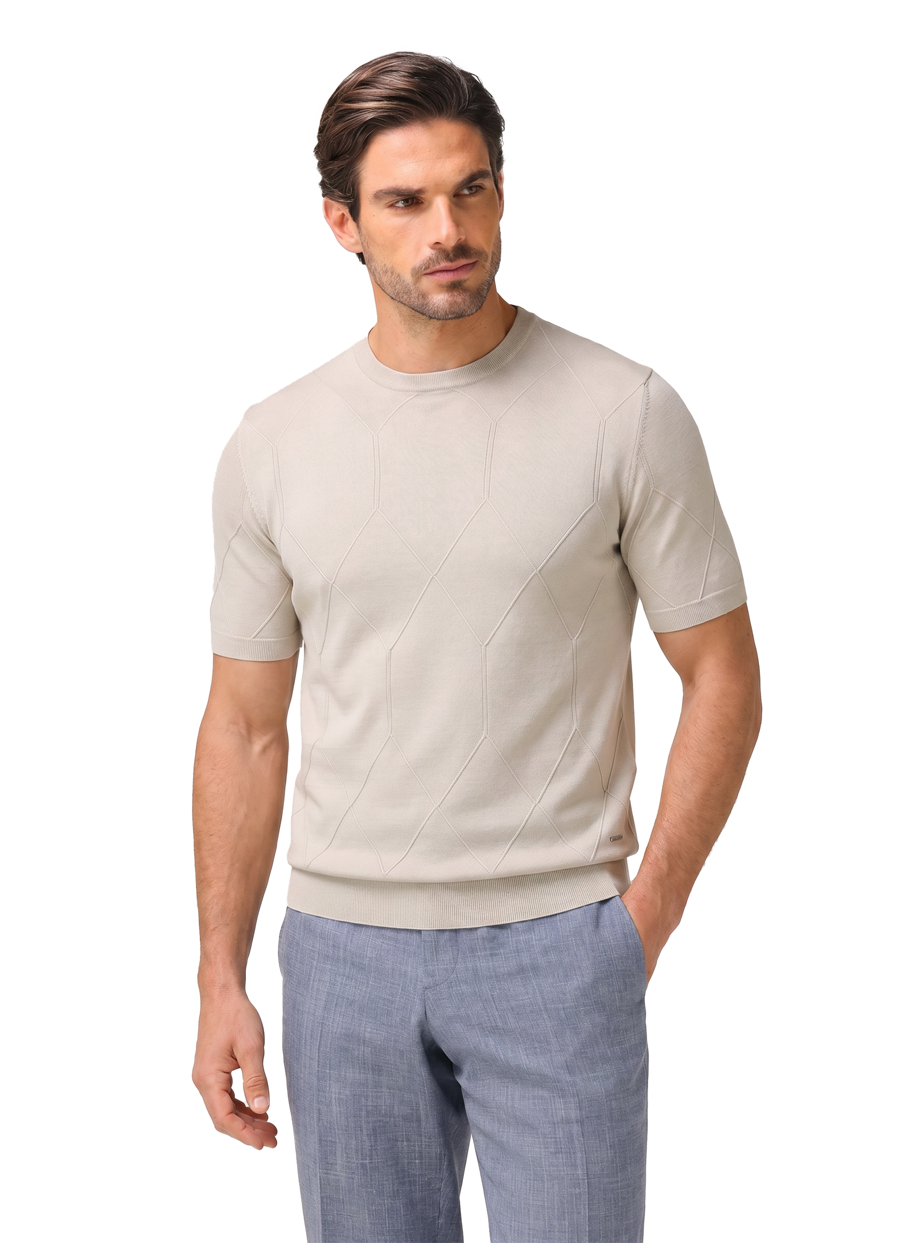 T-shirt van zijde en katoen | FULL_WIDTH | ROOM-WIT