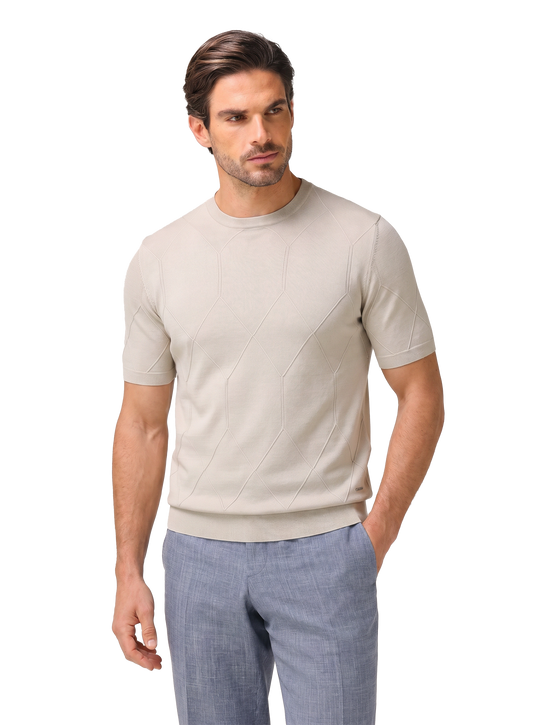 T-shirt van zijde en katoen | ROOM-WIT