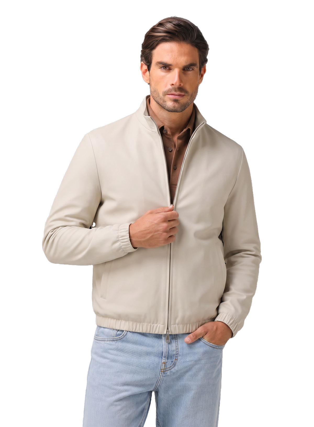Forzad jack van scheerwol en cashmere | FULL_WIDTH | MODEL | Beige-Bruin