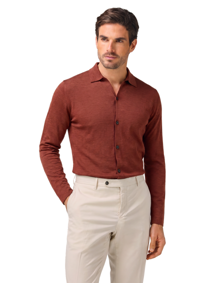 Overshirt van scheerwol | FULL_WIDTH | Roest