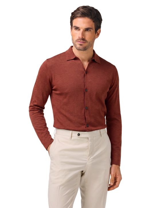 Overshirt van scheerwol | FULL_WIDTH | Roest