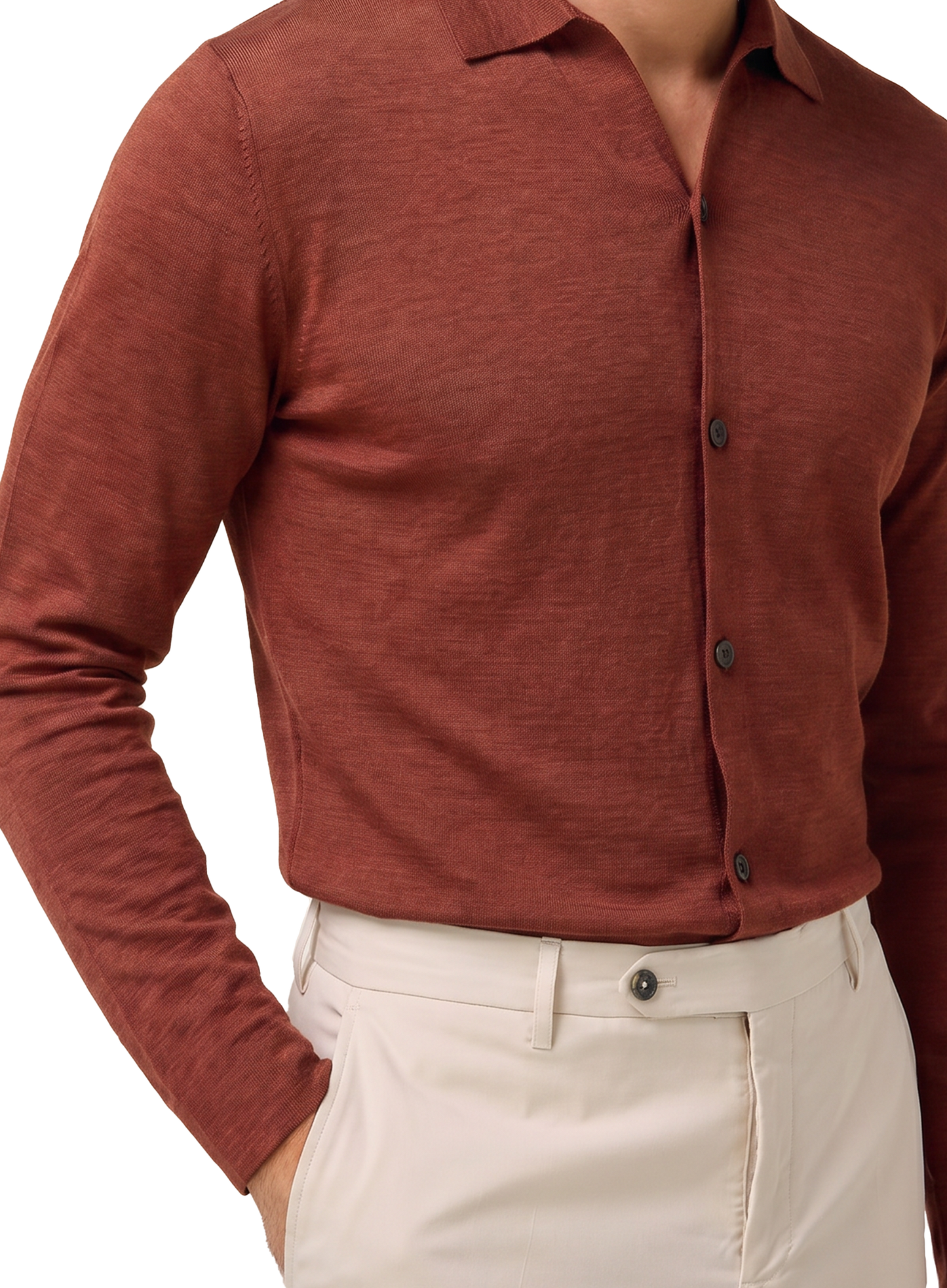 Overshirt van scheerwol | FULL_WIDTH | Roest