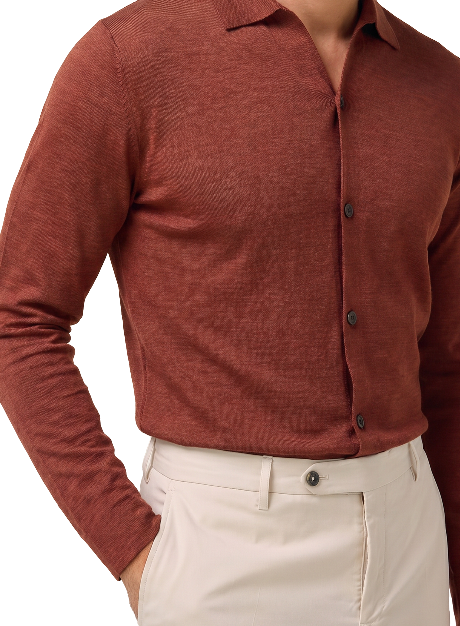 Overshirt van scheerwol | FULL_WIDTH | Roest