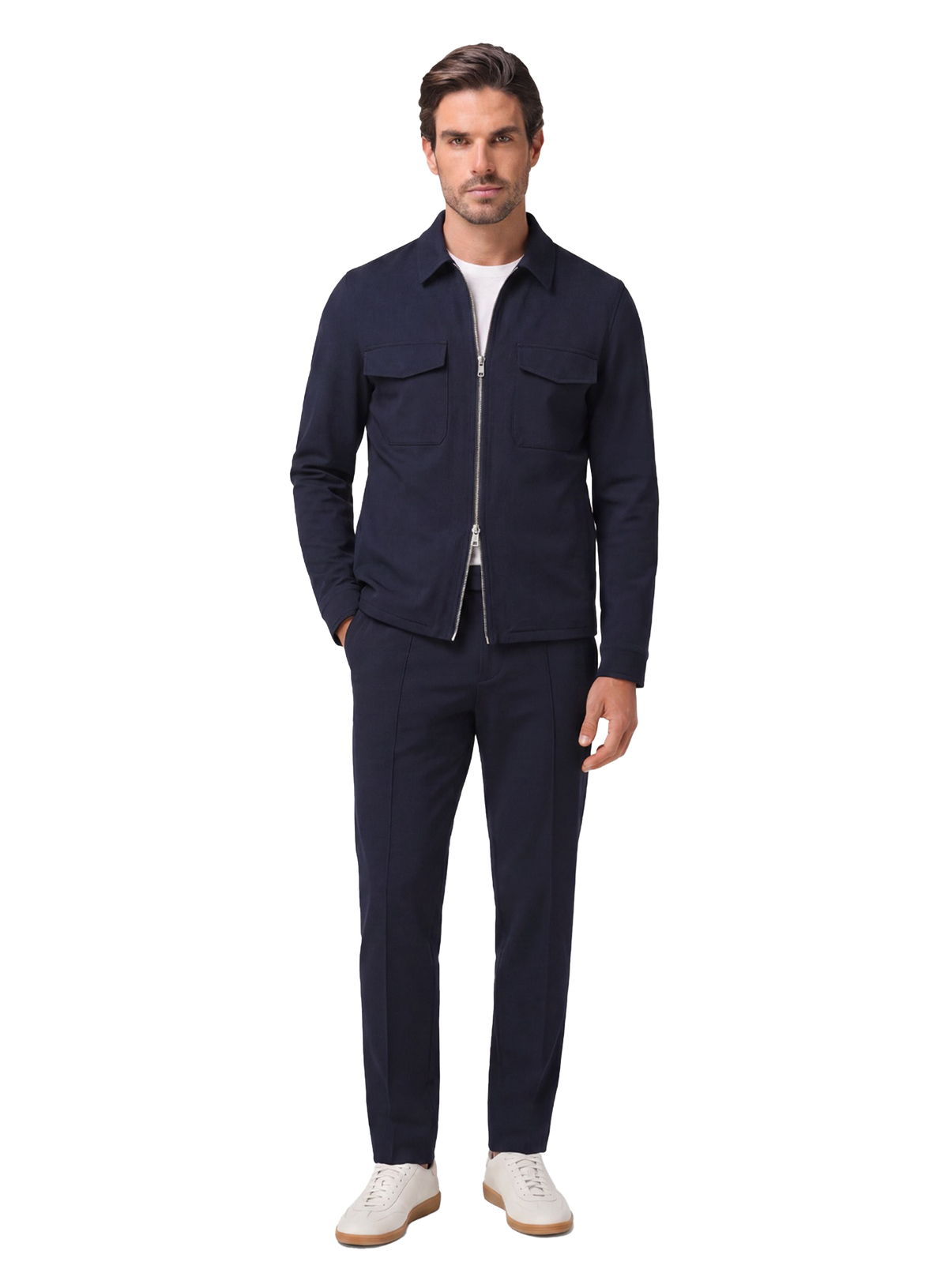 Urus overshirt van technische stof | FULL_WIDTH | MODEL | BLUE NAVY