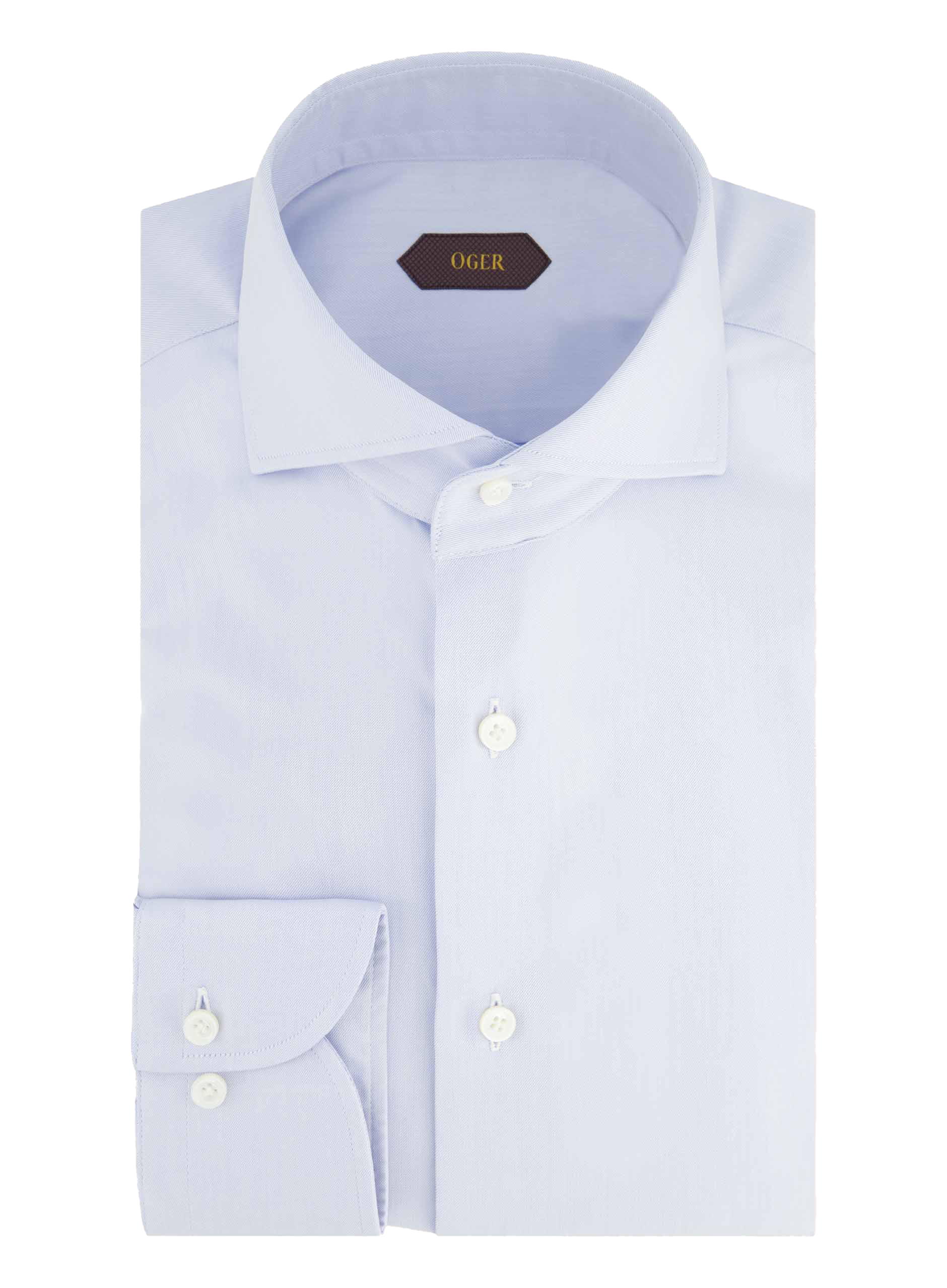 Slim-fit twill overhemd | L.Blauw 