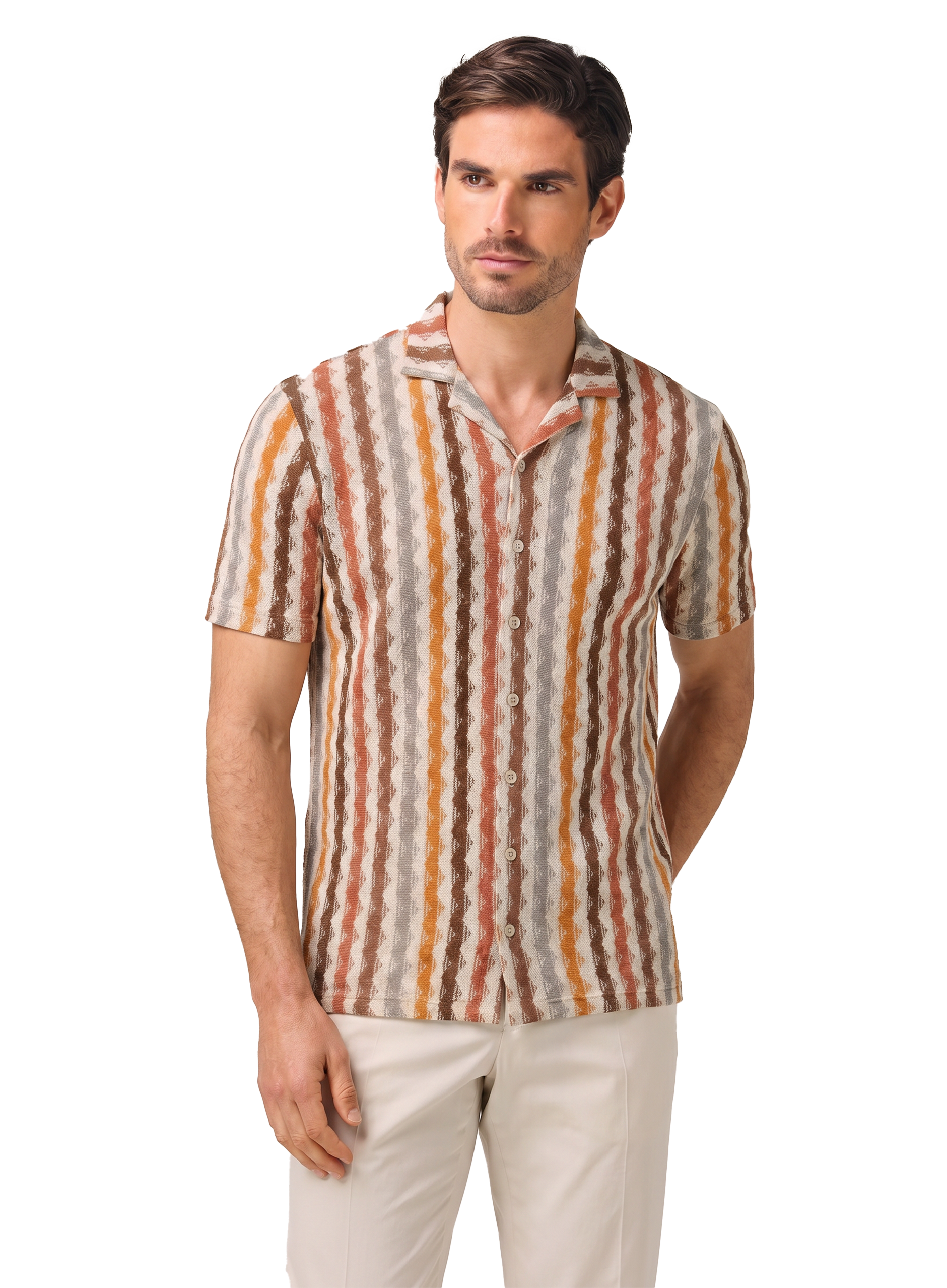 Knitted shirt van katoen | MODEL | FULL_WIDTH | Multicolor