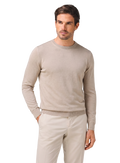 Crewneck van scheerwol | MODEL | Beige
