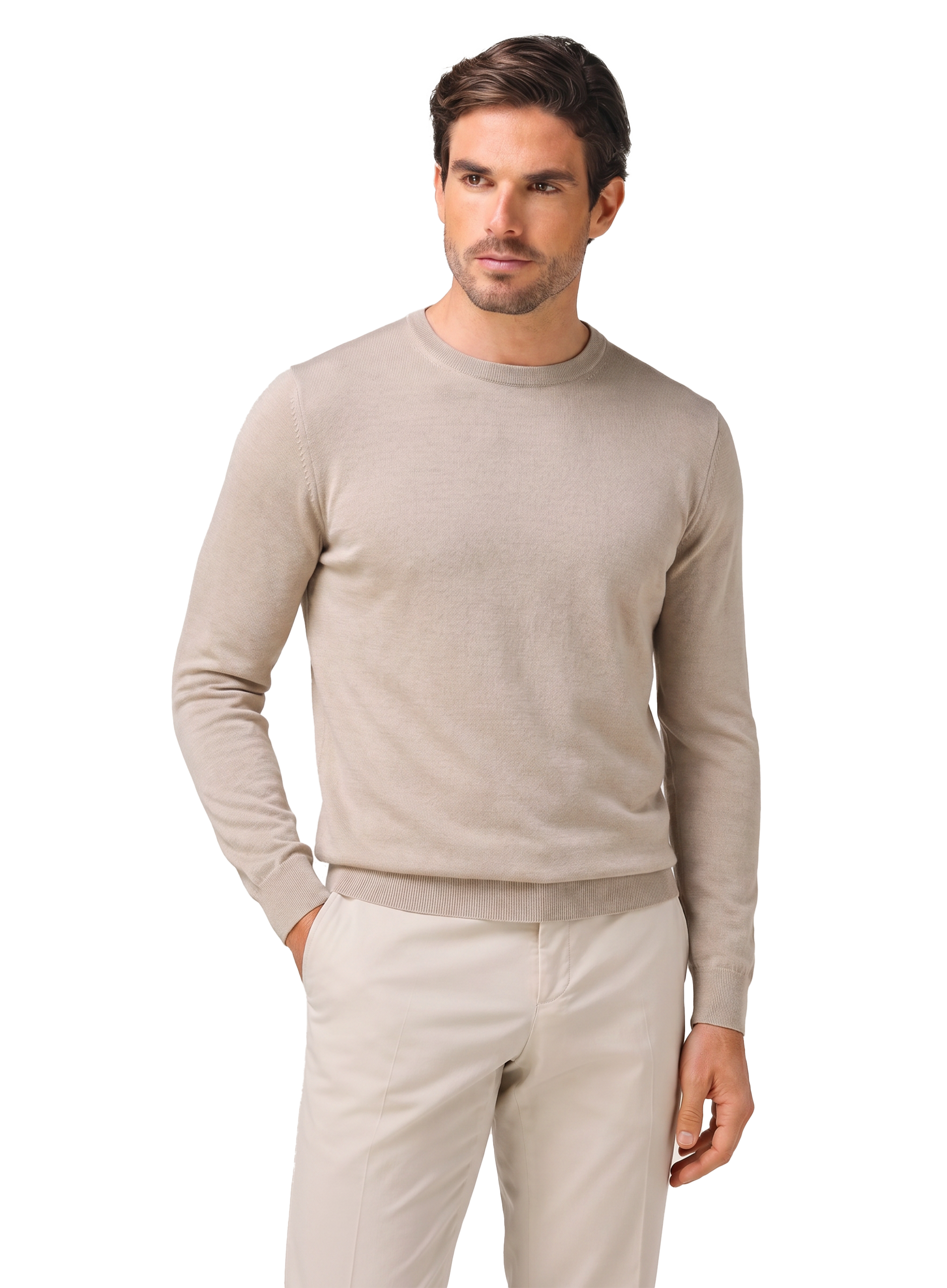 Crewneck van scheerwol | FULL_WIDTH | Beige