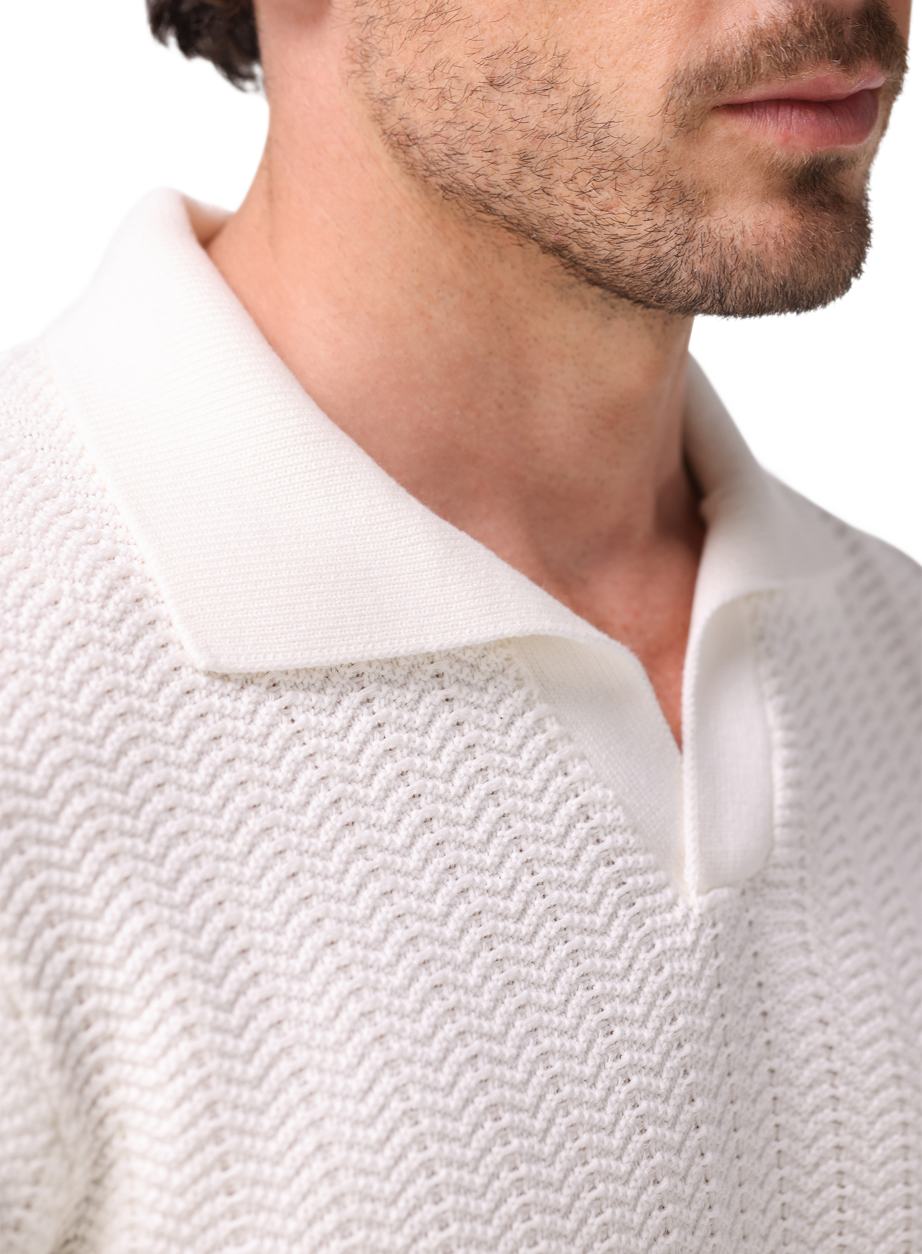 Buttonless polo van katoen | FULL_WIDTH | Wit