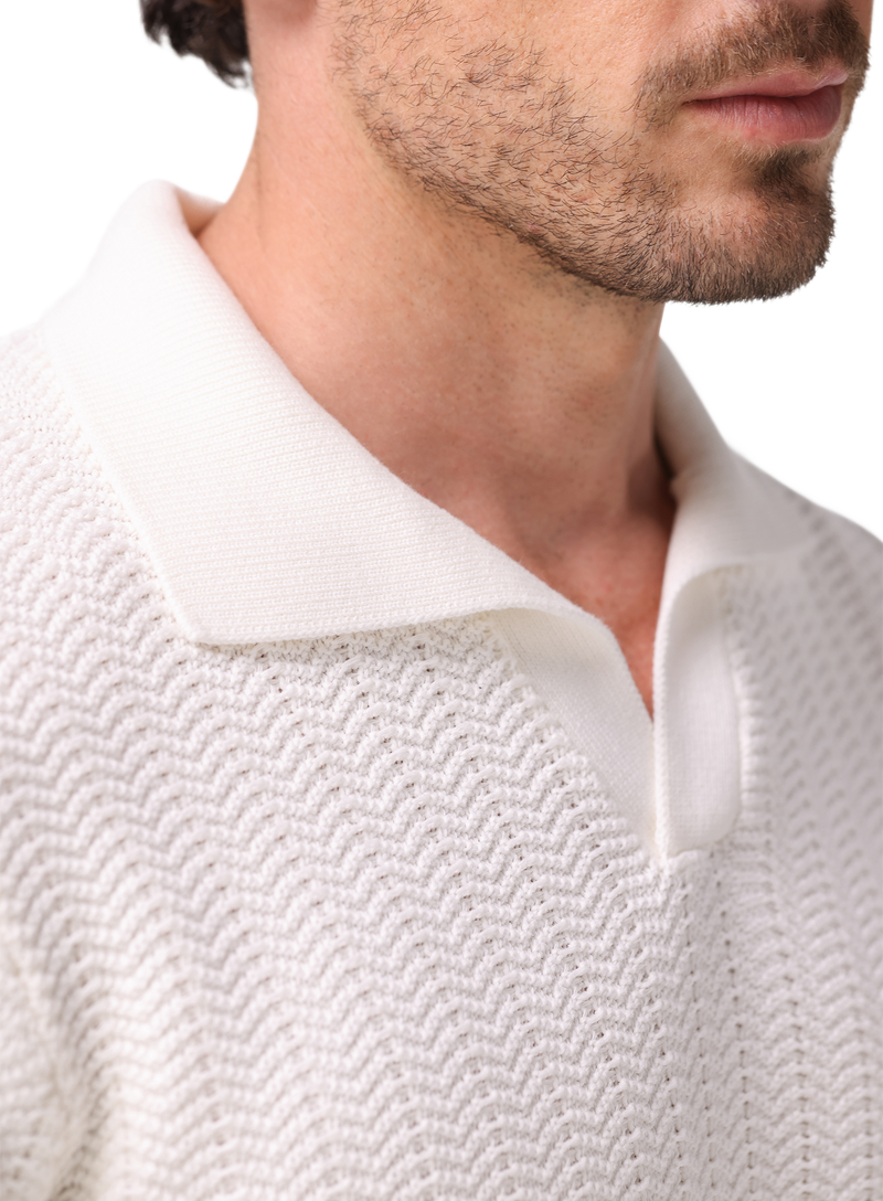 Buttonless polo van katoen | FULL_WIDTH | Wit