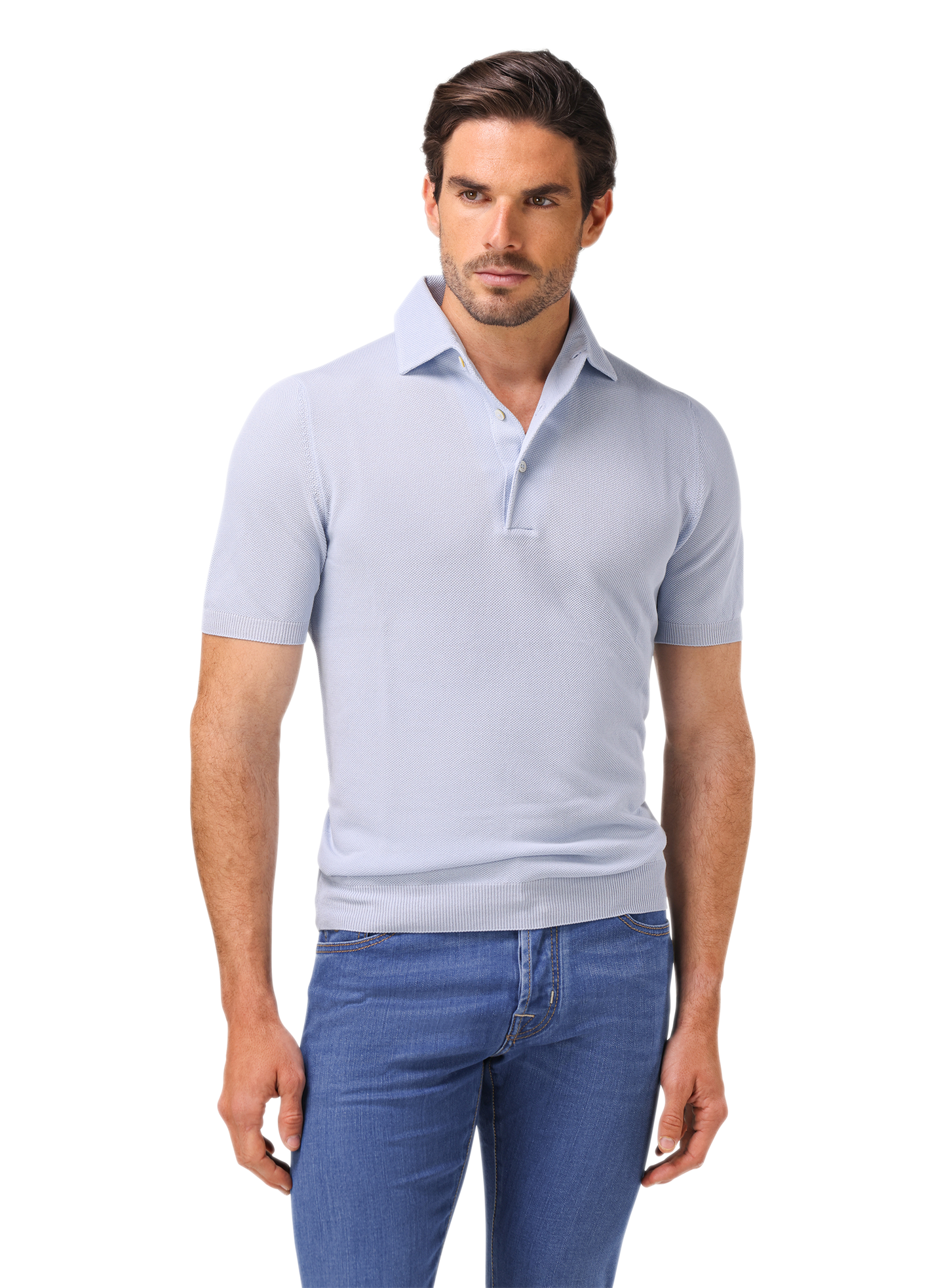 Polo van katoen | MODEL | FULL_WIDTH  | L.Blauw