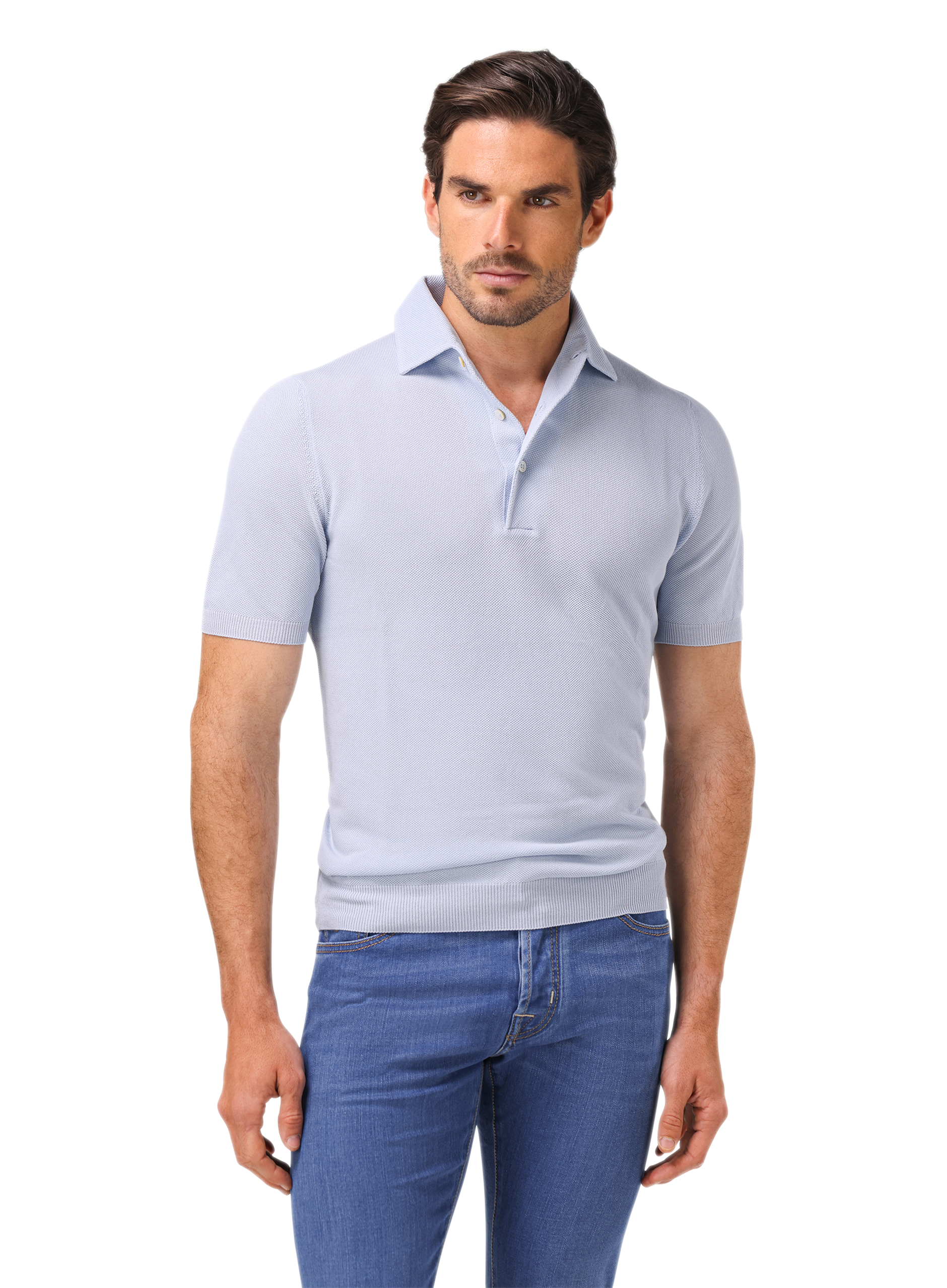 Polo van katoen | MODEL | FULL_WIDTH  | L.Blauw