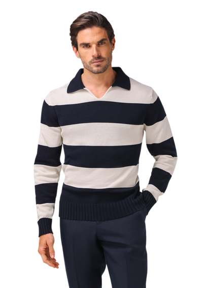 Buttonless polo van katoen | MODEL | FULL_WIDTH | BLUE NAVY
