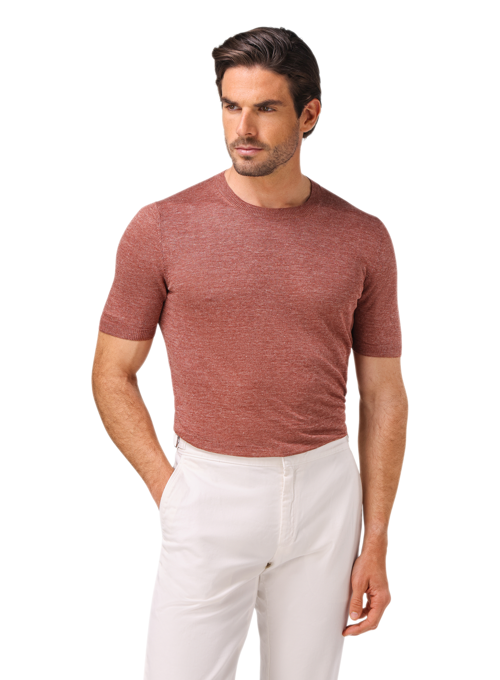 T-shirt van linnen | MODEL | Roest