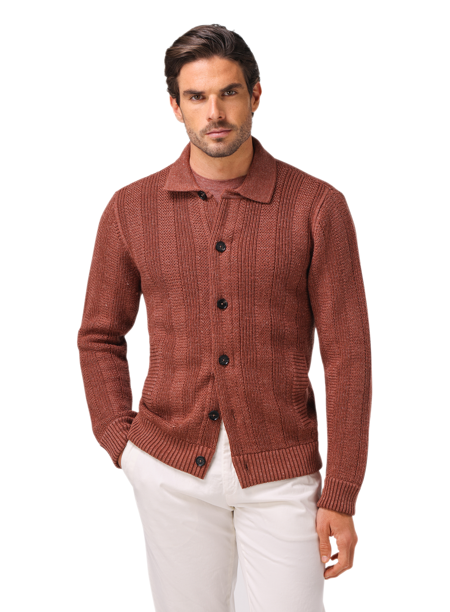 Gebreid vest | FULL_WIDTH | Roest