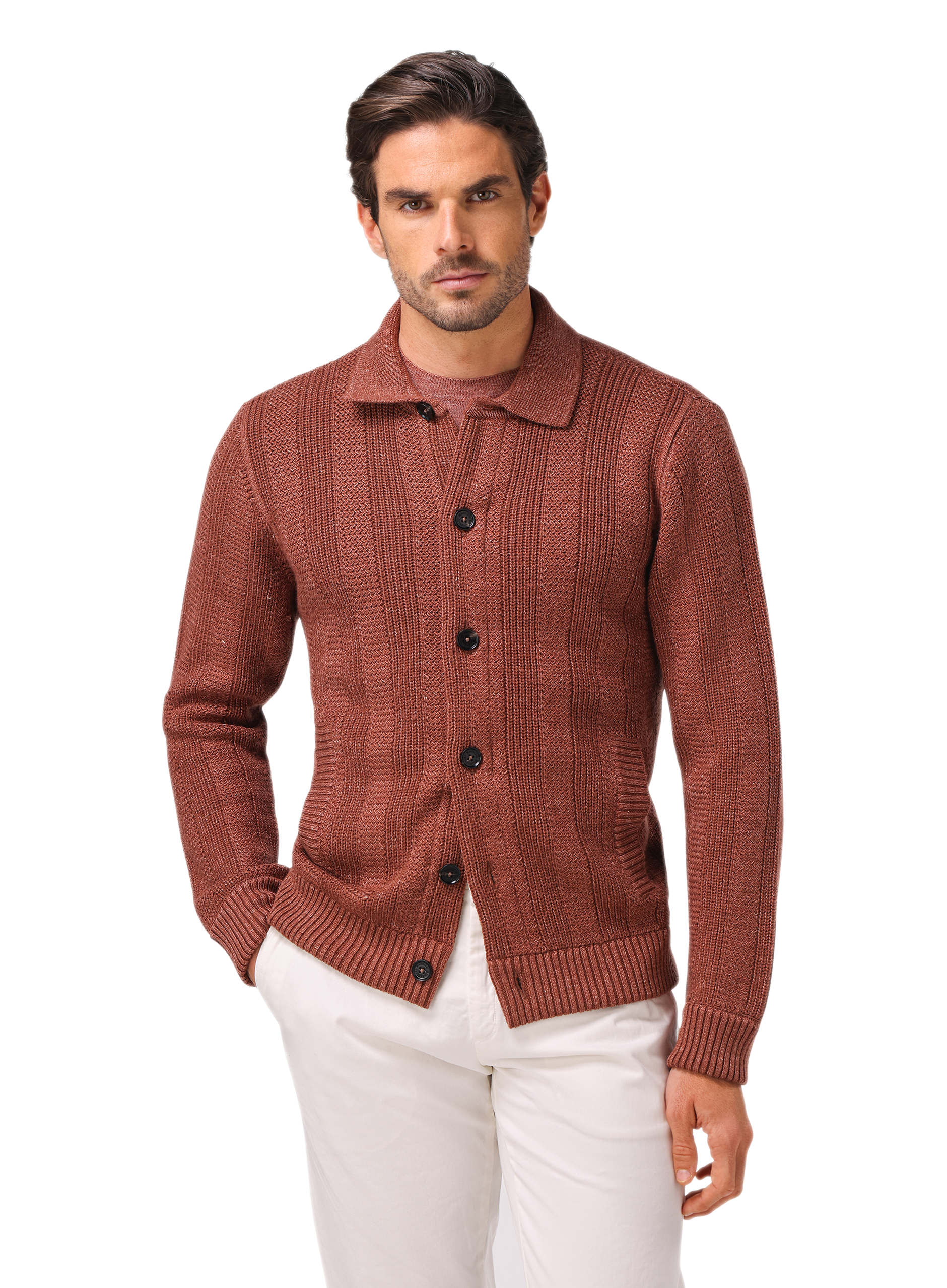 Gebreid vest | FULL_WIDTH | Roest