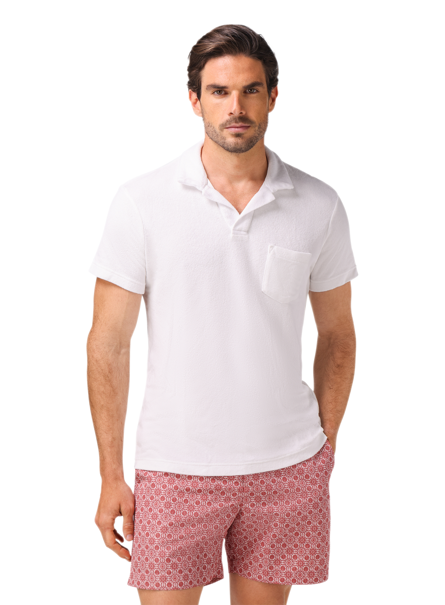 Terry polo van badstof | MODEL | FULL_WIDTH | Wit