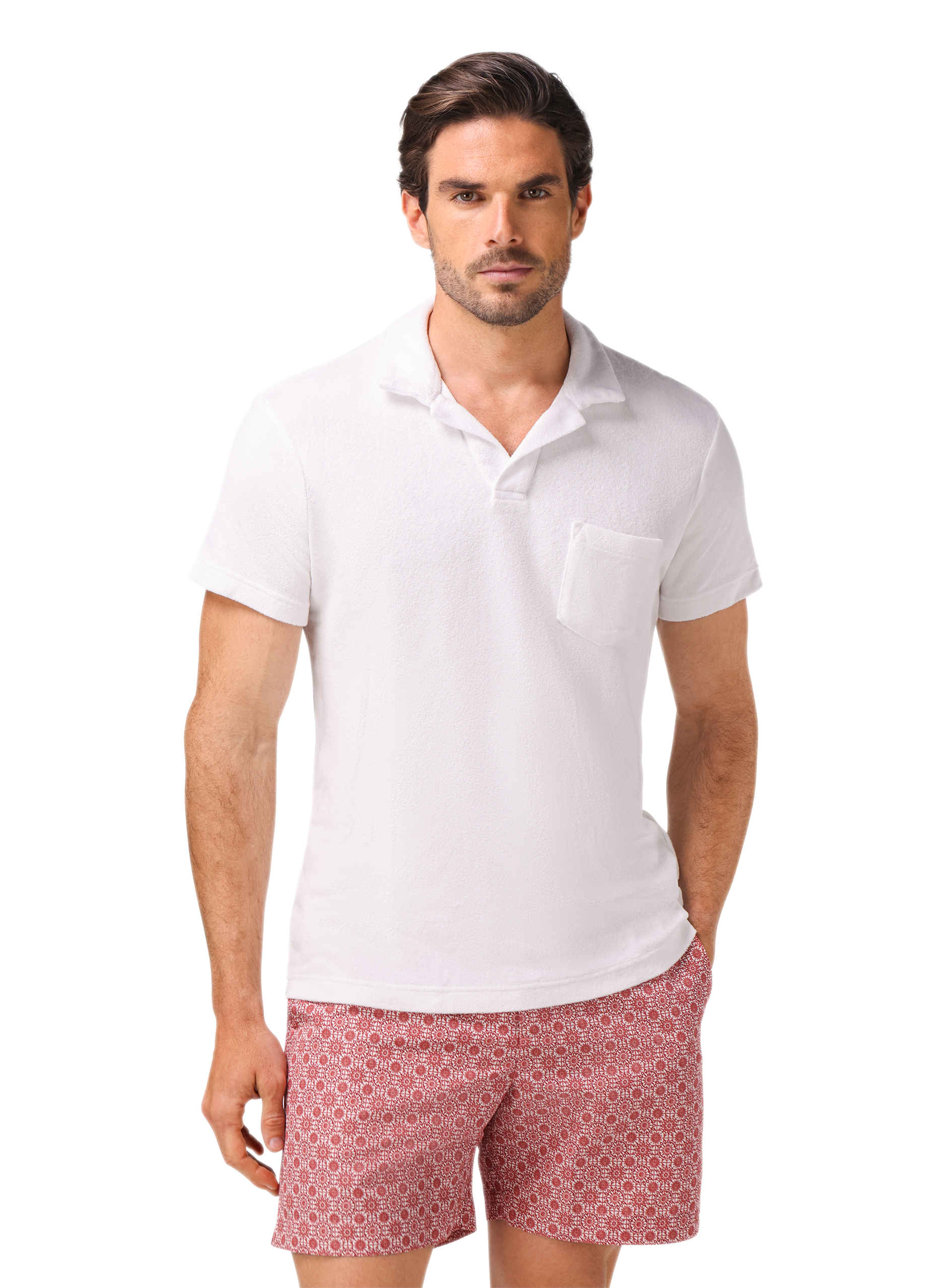 Terry polo van badstof | MODEL | FULL_WIDTH | Wit