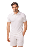 Terry polo van katoen met korte mouwen | MODEL | Wit