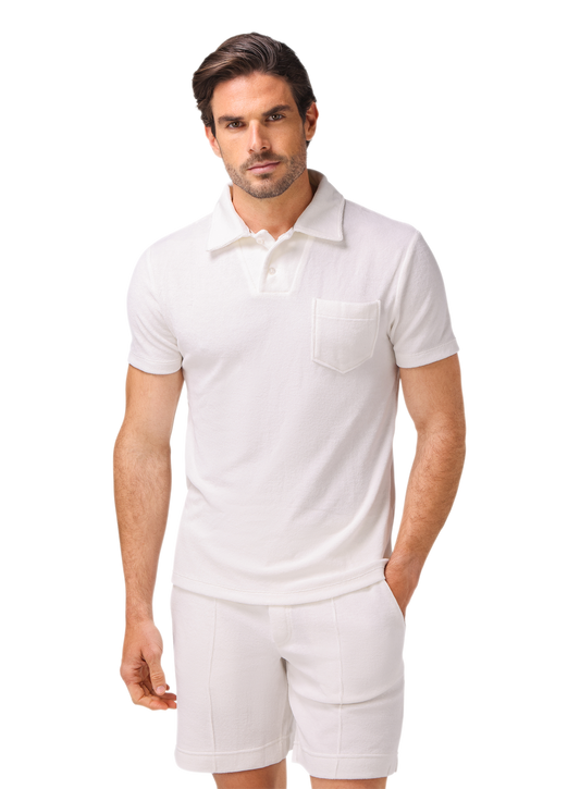 Terry polo van badstof | MODEL | FULL_WIDTH | Wit