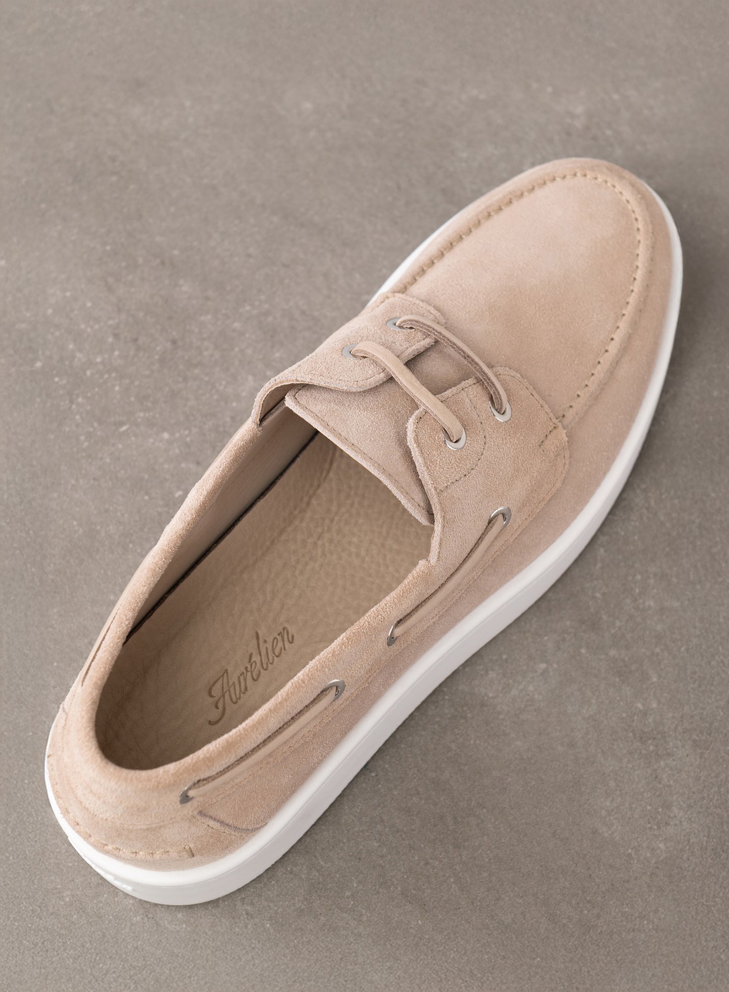 Boatsneakers van suède | FULL_WIDTH | Beige