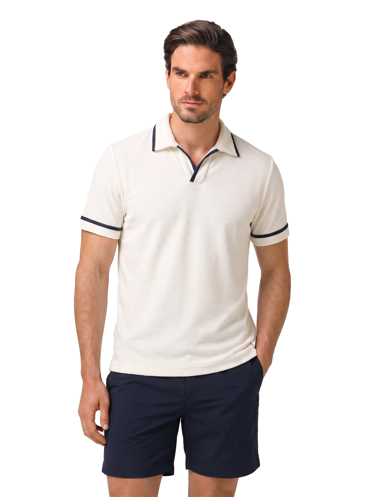 Ellery badstof polo van katoen | MODEL | FULL_WIDTH | Wit
