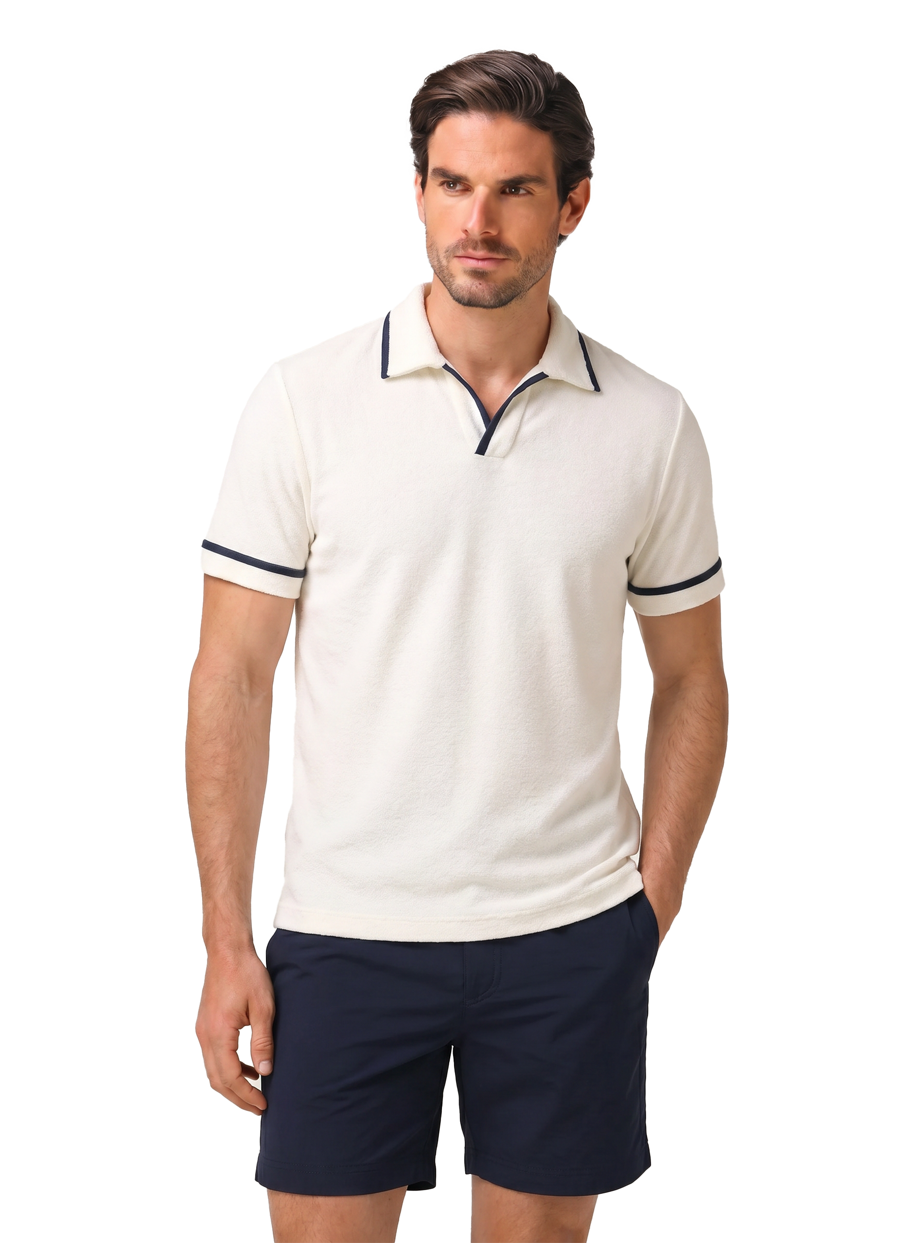 Ellery badstof polo van katoen | MODEL | FULL_WIDTH | Wit