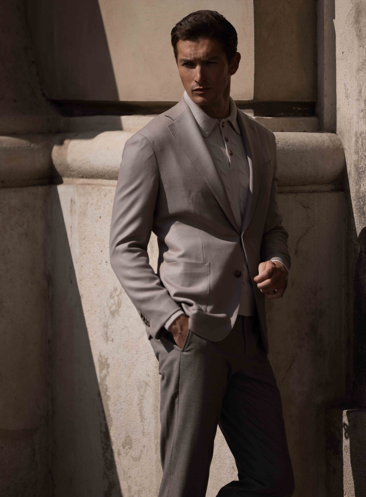 Colbert van wol en zijde | FULL_WIDTH | TAUPE