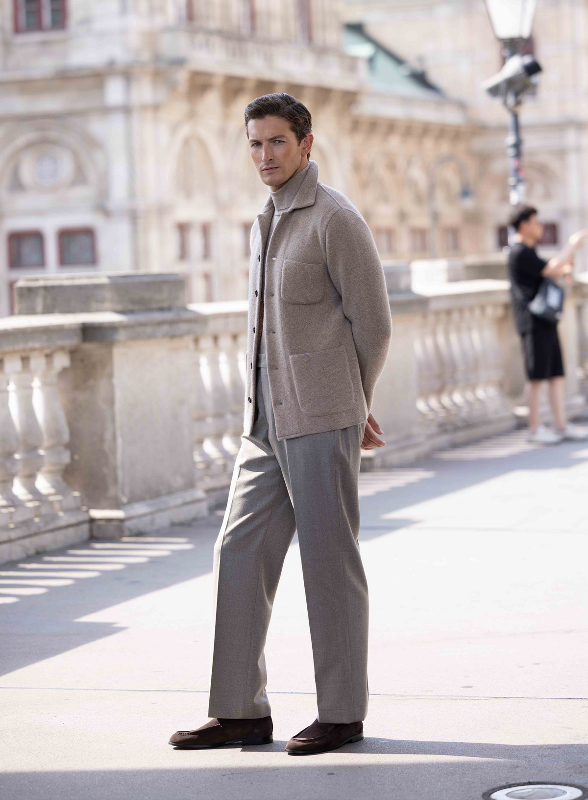 Cashmere overshirt met opgestikte zakken | FULL_WIDTH | TAUPE