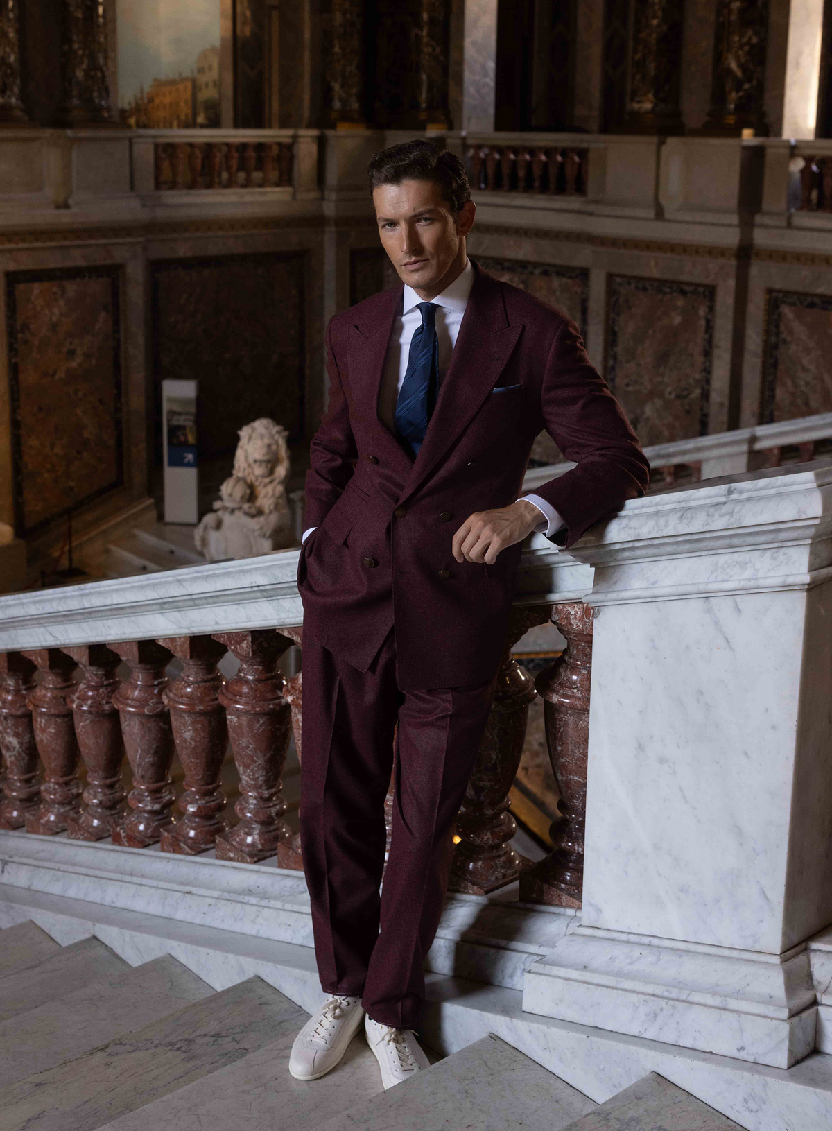 Double breasted pak van scheerwol en cashmere | FULL_WIDTH | Bordeaux