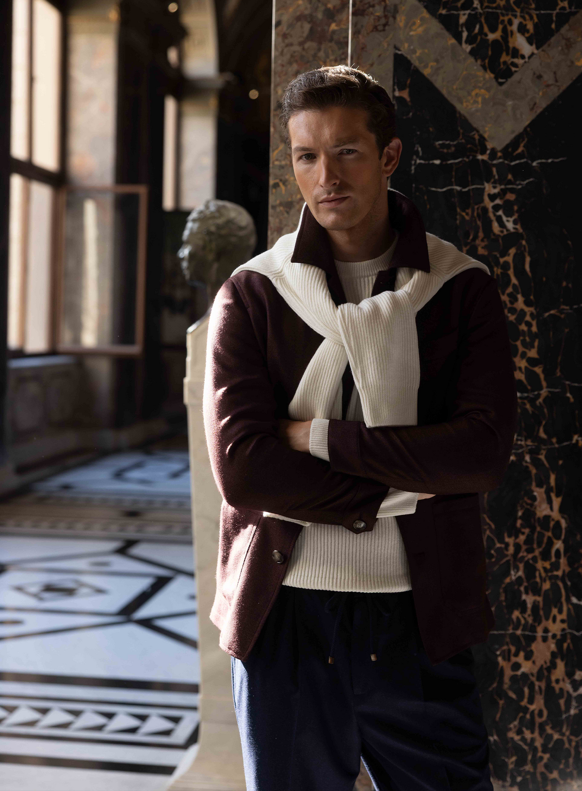 Overshirt van wol en zijde | FULL_WIDTH | DARK BORDEAUX