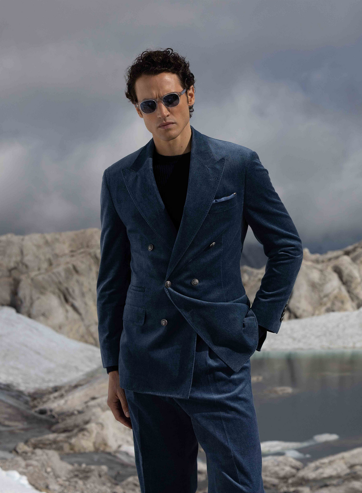 Denimlook pak van fluweel katoen | FULL_WIDTH | Blue Denim