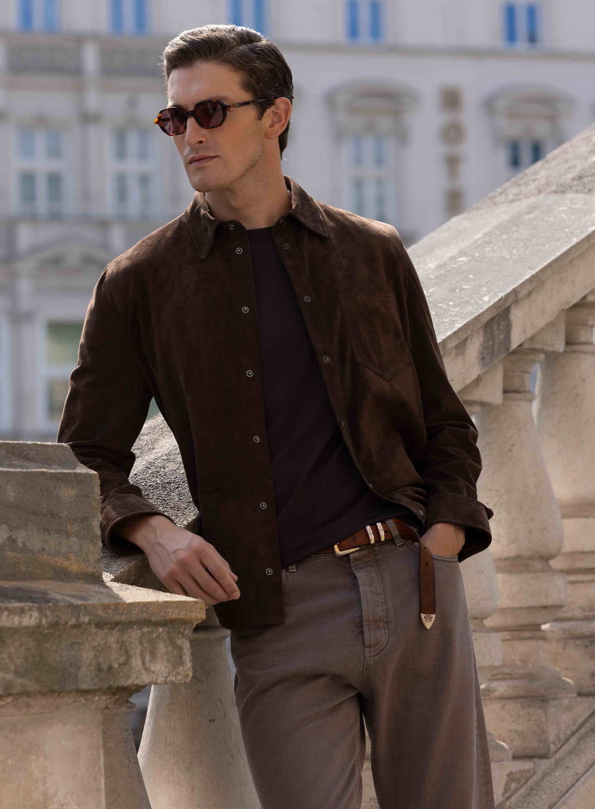 Suède overshirt met utility-details | FULL_WIDTH | D.Bruin