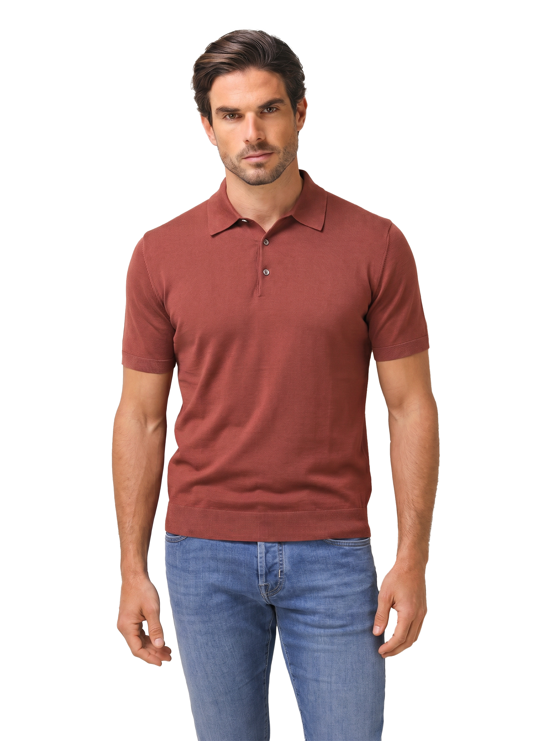 Polo van scheerwol | MODEL | FULL_WIDTH | Rood